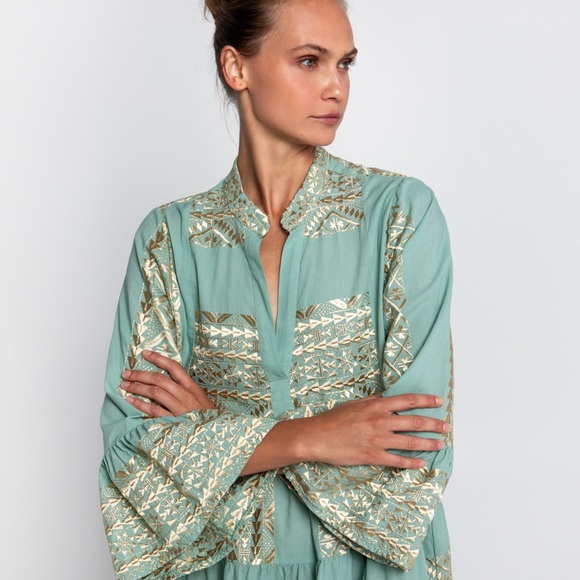 Greek Archaic Kori Ruffle Long Sleeve Dress - Picture 5 of 7